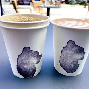 Regular coffee and dark chocolate mocha