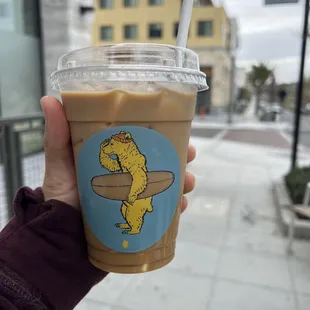 Iced lavender caramel latte