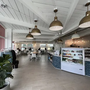 the interior of a cafe