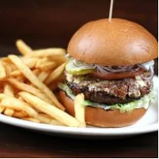 a burger and fries