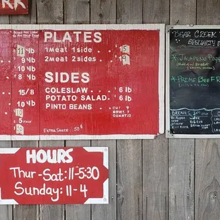 menus and prices