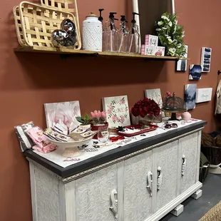 a display of items on a table