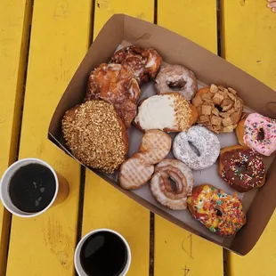 A dozen donuts &amp; coffee
