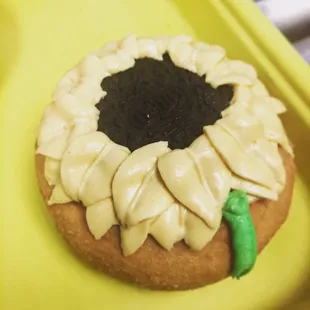 Oreo sunflower cake donut. Yum