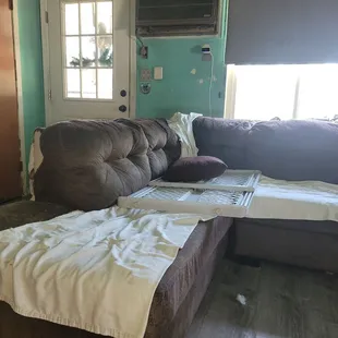 Other side of my sofa. My cat &amp; dogs think this was a toy.