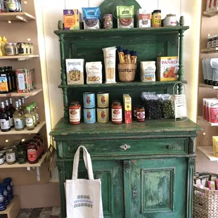 a display of food items