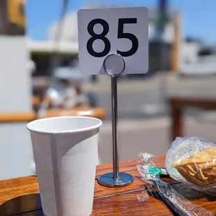 a cup of coffee and a sandwich