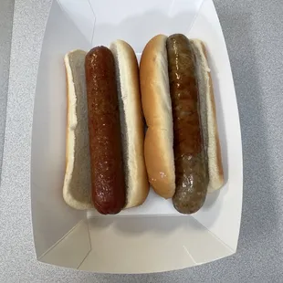 Hotdog and bratwurst