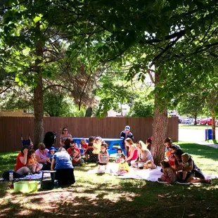 An outdoor Toddler Storytime