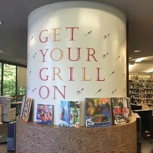 Upstairs book display