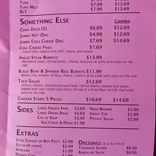 menu