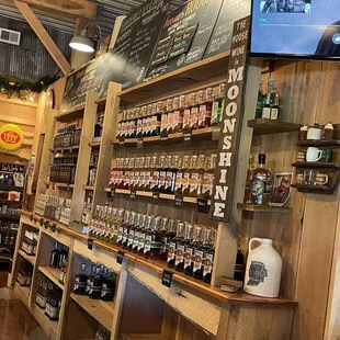 shelves of beer and liquor