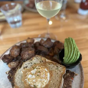 Brisket hash and pineapple mimosa