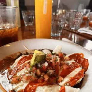a plate of mexican food
