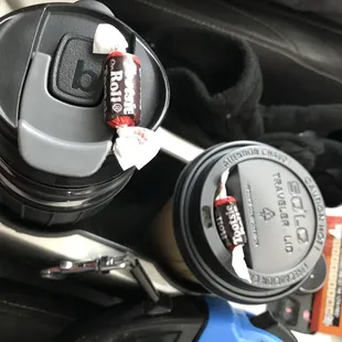 Drinks came with a Tootsie Roll on top!