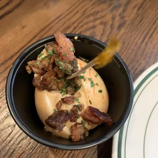 a bowl of food on a table