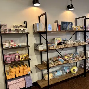 shelves of goods in a store