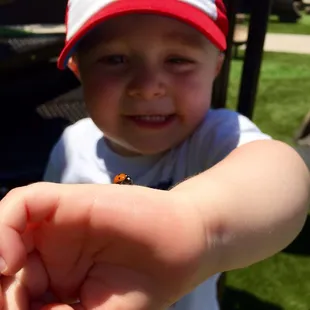 Found a friend on the slide.