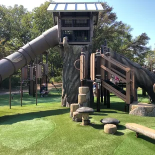 Playground with turf