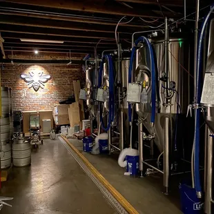 the inside of a brewery