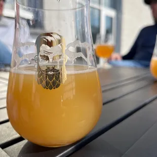 a beer in a glass
