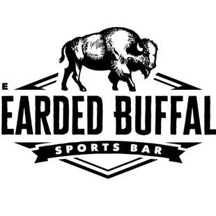 the logo for the bearded buffalo sports bar