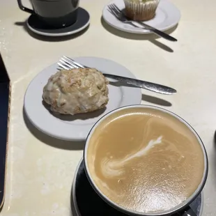 Lavender lattes + coconut lime scone + lemon poppyseed muffin