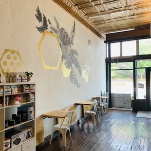 the interior of a coffee shop