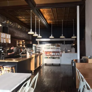 the interior of a coffee shop