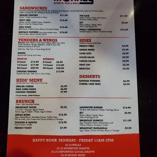 menu