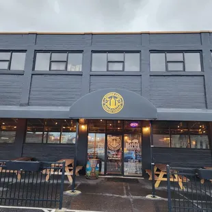 the front of the building