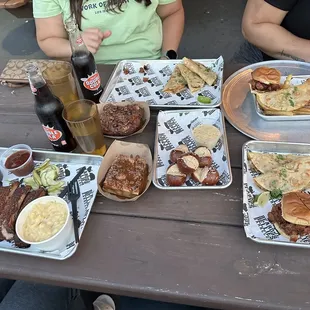 Mac n cheese, ribs, tacos, fries, pretzels, pork belly sliders MY FAV!!!!!