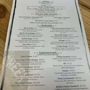 Menu - June 2024, also daily specials