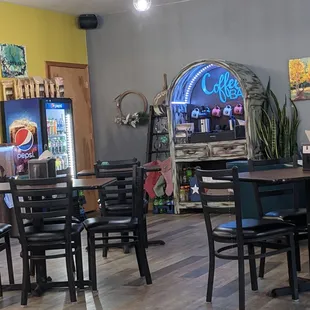 the inside of a restaurant