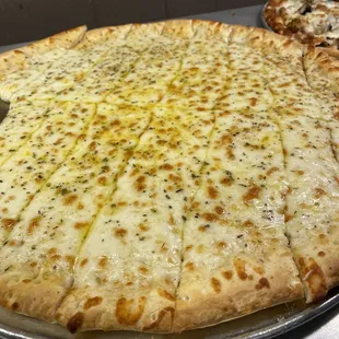 Lunch buffet. Cheesy bread.