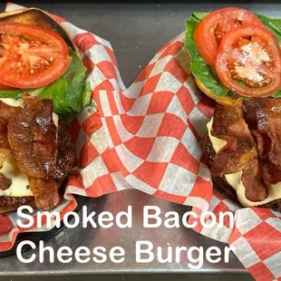 Smoked bacon cheese burger