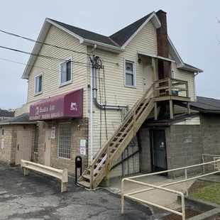 the front of the building