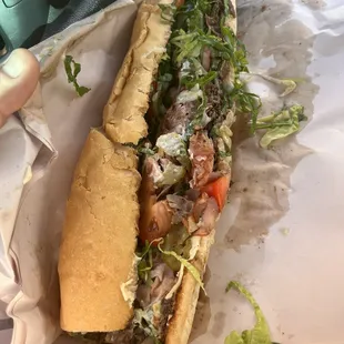 Roast beef and ham dressed