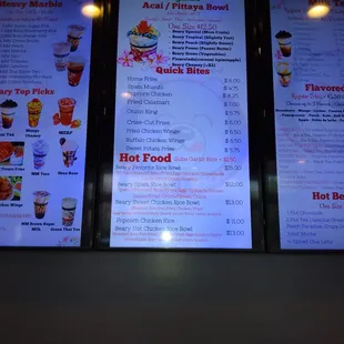 Full entree menu