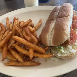 Fish sandwich &amp; season fries