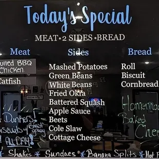 Sample of the daily specials board