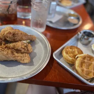 Drumsticks &amp; a side of mini waffles