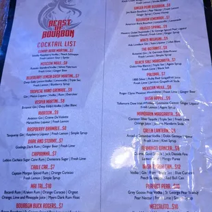 menu