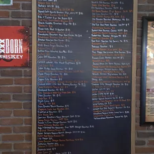 Update bourbon and beer list.