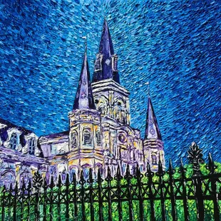 Oil painting of St. Louis Cathedral