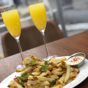 Kennebec Fries and mimosas