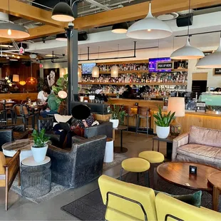 View of seating in the coffee bar area