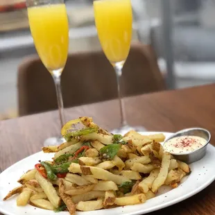 Kennebec Fries and mimosas