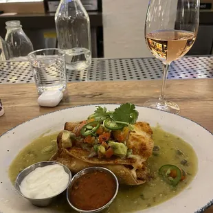 Green Chili &amp; Chicken Enchiladas, Rosé