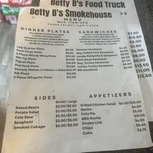 Menu front
